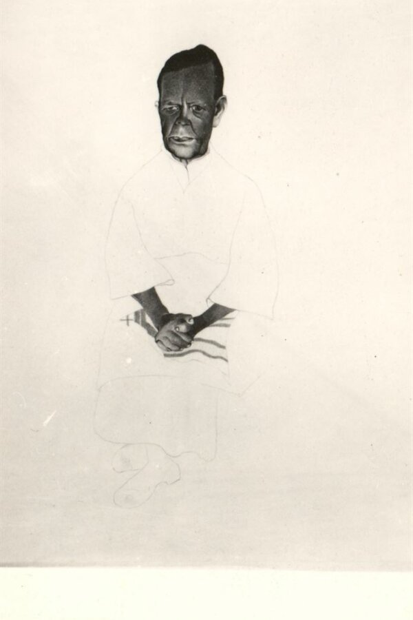 Flašinetářka (kresba uhlem, 1927–28)